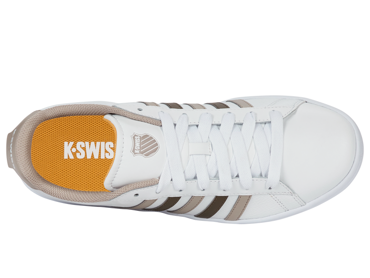 04413-986-M | COURT TIEBREAK II | WHITE/TAUPE/TEAK/JURASSIC GOLD