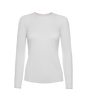 196052-100 | PLEATED L/S CREW | WHITE