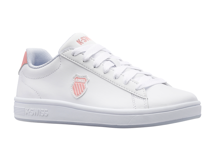 96599-938-M | COURT SHIELD | WHITE/PINK QUARTZ/XENON BLUE